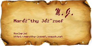 Maróthy József névjegykártya