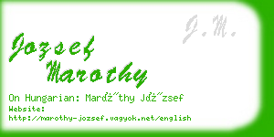 jozsef marothy business card